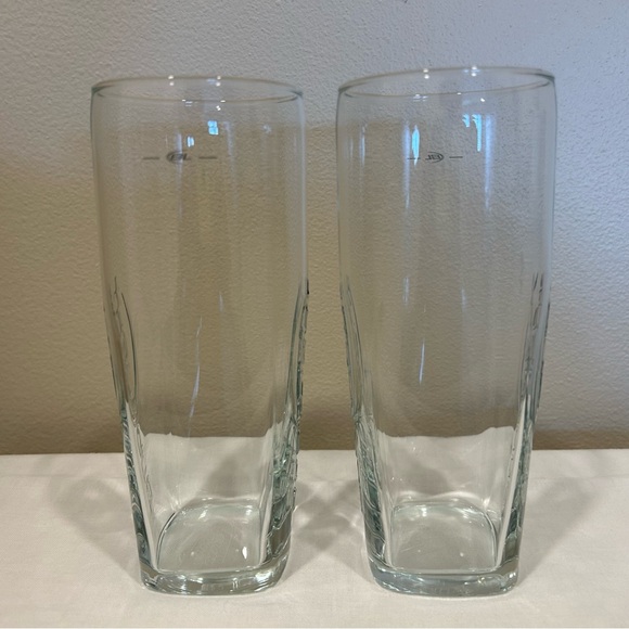 Bud Light Beer 2 Clear Raised Logo Tapered Drinking Pilsner Glasses 7” Tall - Picture 5 of 8
